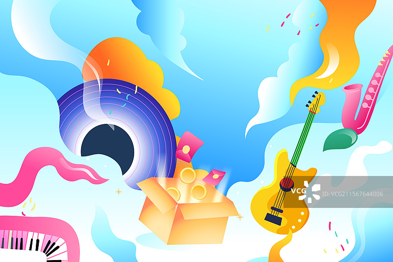 卡通夏季夏天暑期生活学生朋友闺蜜情侣下午茶奶茶聚会美食餐饮休闲娱乐活动冲浪游泳海边风景渐变矢量插画图片素材