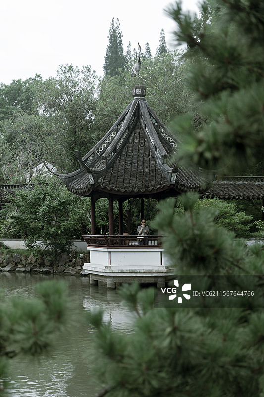 园林中式园林公园风景绿色植物美景绿植夏天郁郁葱葱养眼手机壁纸电脑壁纸电脑屏保屏保壁纸亭台小桥流水江南图片素材