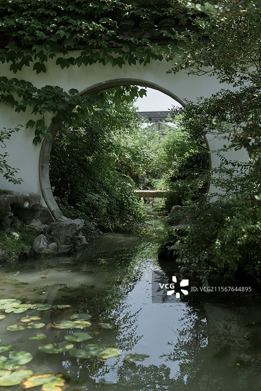 园林中式园林公园风景绿色植物美景绿植夏天郁郁葱葱养眼手机壁纸电脑壁纸电脑屏保屏保壁纸亭台小桥流水江南图片素材