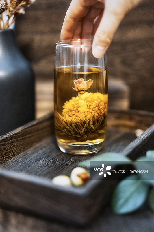 中国传统茶艺菊花茶茶道文化静物特写图片素材