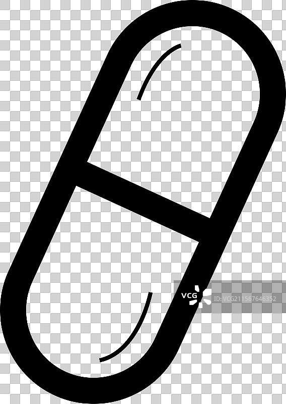 时尚扁平风格的胶囊图标和药丸图标图片素材