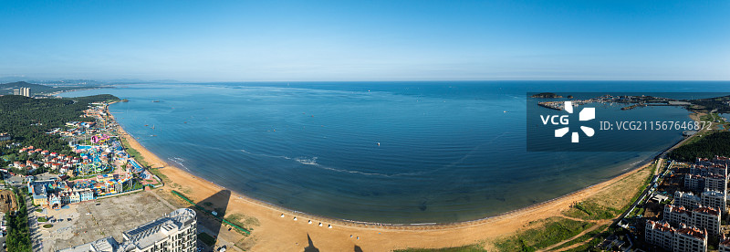 山东威海日落湾风光航拍图片素材