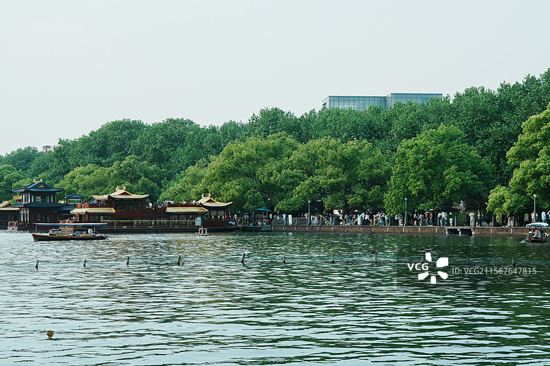 杭州，西湖，人群图片素材