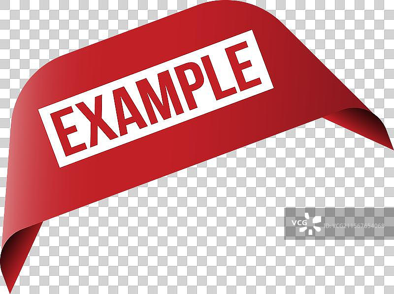 白色背景上的红色横幅示例图片素材