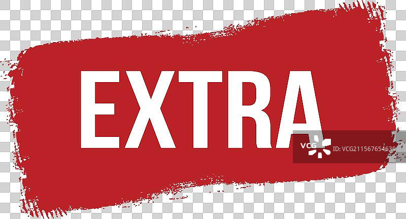 白色背景上的额外红色横幅刷子风格设计图片素材