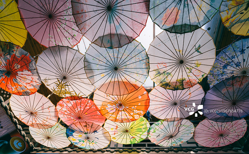 中式传统工艺雨伞图片素材