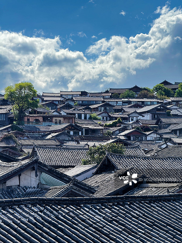 鳞次栉比的丽江古城图片素材