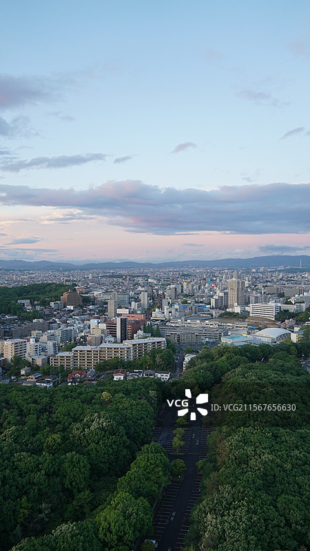晚霞中的名古屋图片素材