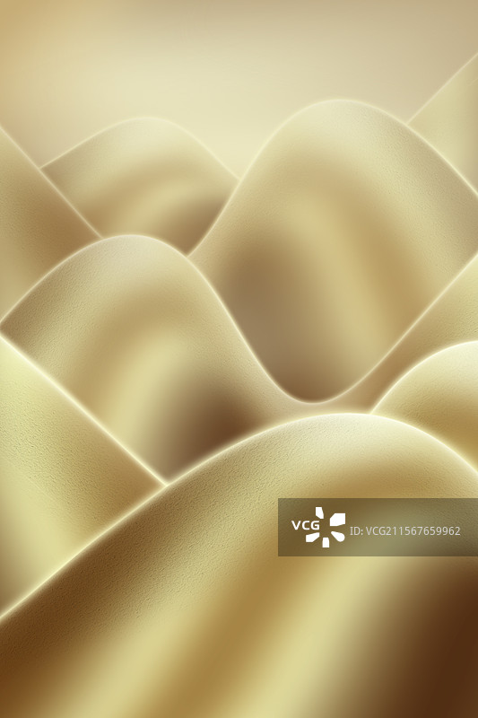 3d渲染金色丝绸质感波形抽象背景图片素材