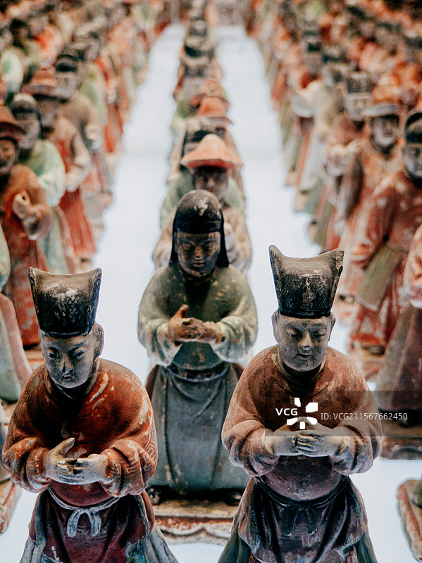 彩绘文官俑 兵马俑 历史文物 考古 文综 高考 插图 盛唐图片素材