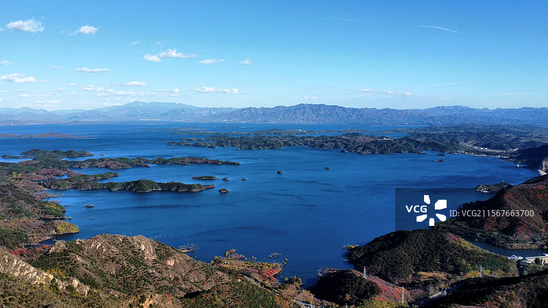 远山湖泊密云水库图片素材