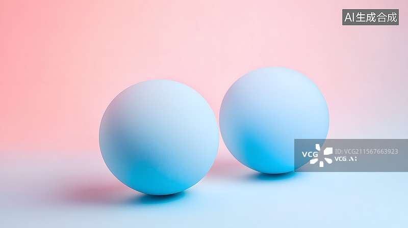 【AI数字艺术】蓝调双球静美图图片素材