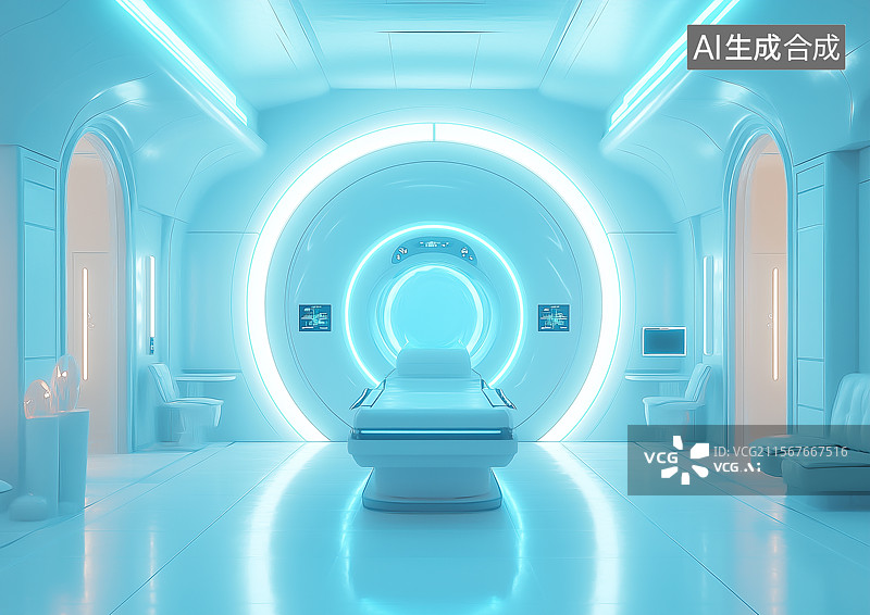 【AI数字艺术】医院体检CT机概念图图片素材
