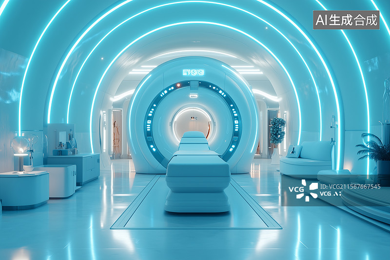 【AI数字艺术】医院体检CT机概念图图片素材