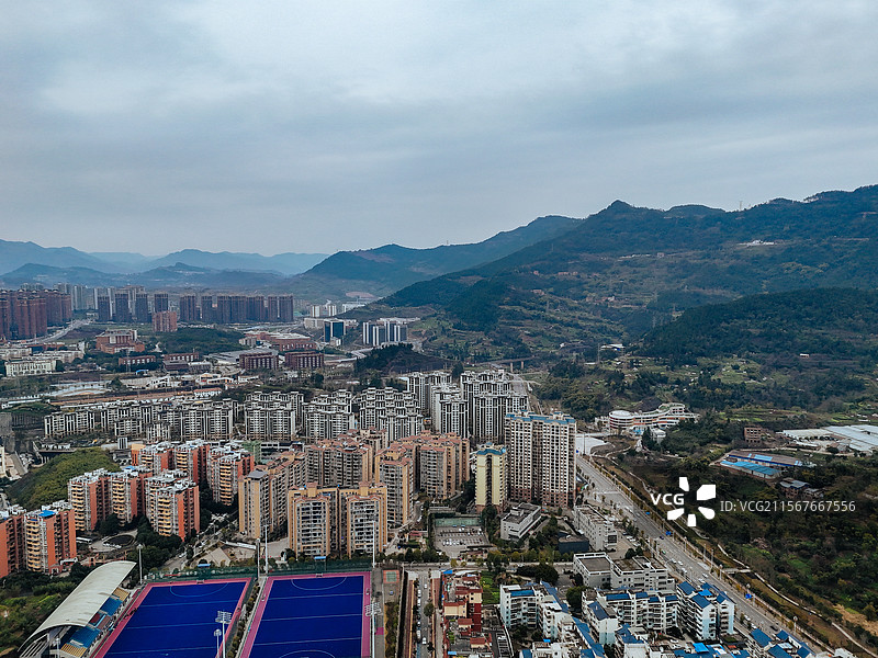 达州市 通川区 廖家湾 凤凰山 朝阳东路 城市图片素材