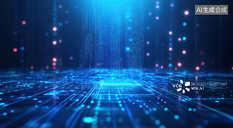 【AI数字艺术】科技芯片抽象数字背景图图片素材