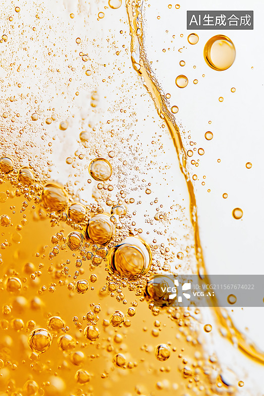 【AI数字艺术】金色液体泡泡图片素材