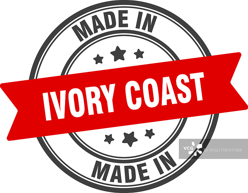 象牙海岸制造的圆形标志图片素材