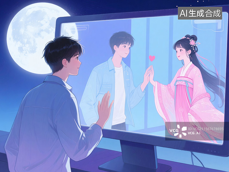 【AI数字艺术】跨越时空的相遇图片素材