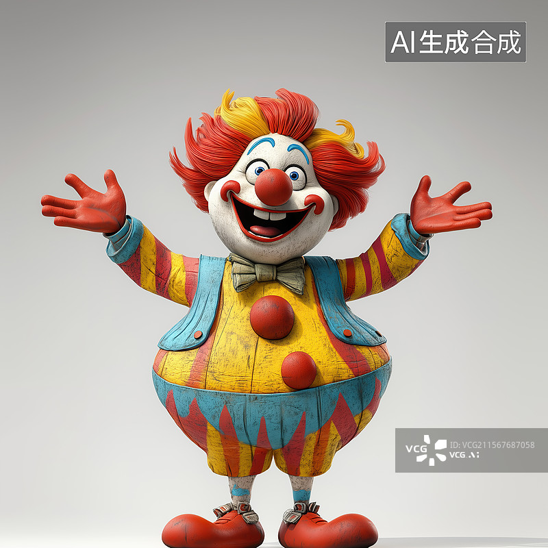 【AI数字艺术】小丑三维插画图片素材