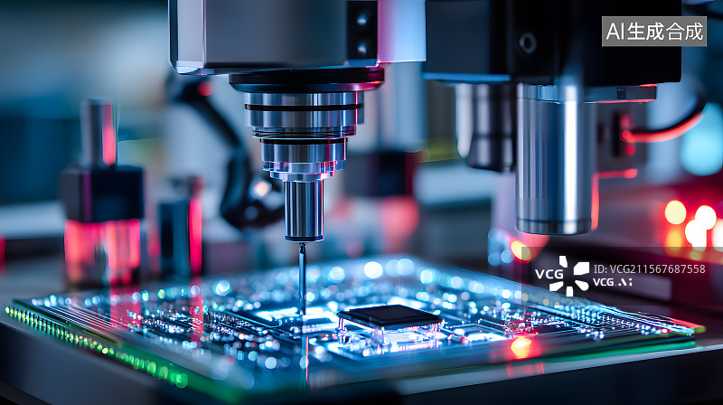 【AI数字艺术】芯片检测瞬间图片素材