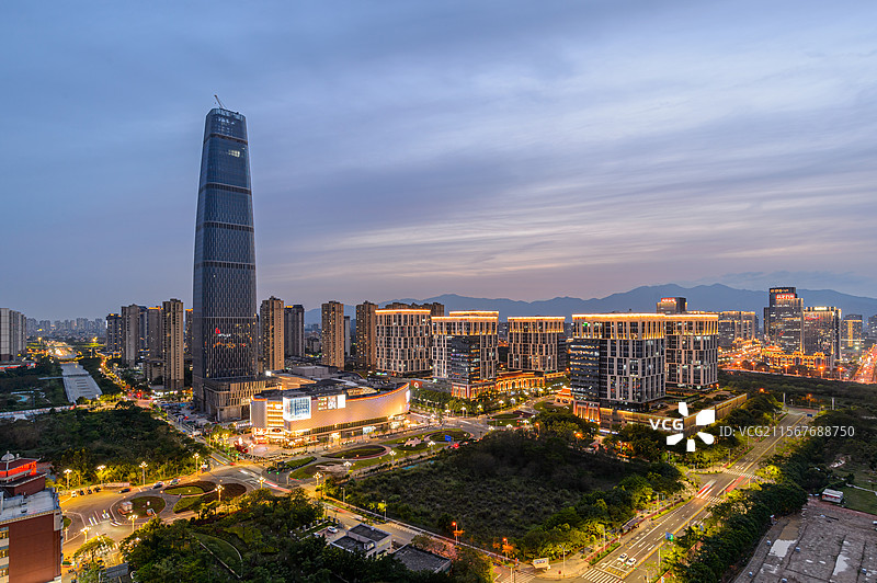 夜色中的厦门软件园3期图片素材