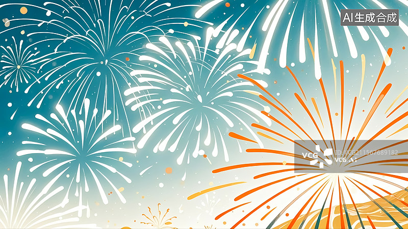 【AI数字艺术】烟花节日插画图片素材
