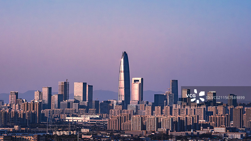 晚霞中的宁波中心图片素材