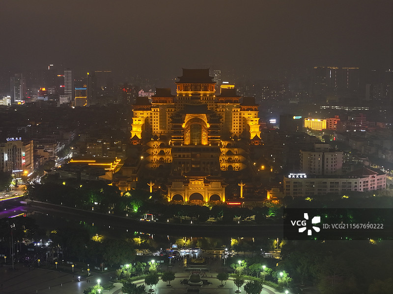 玉林云天文化城夜景图片素材