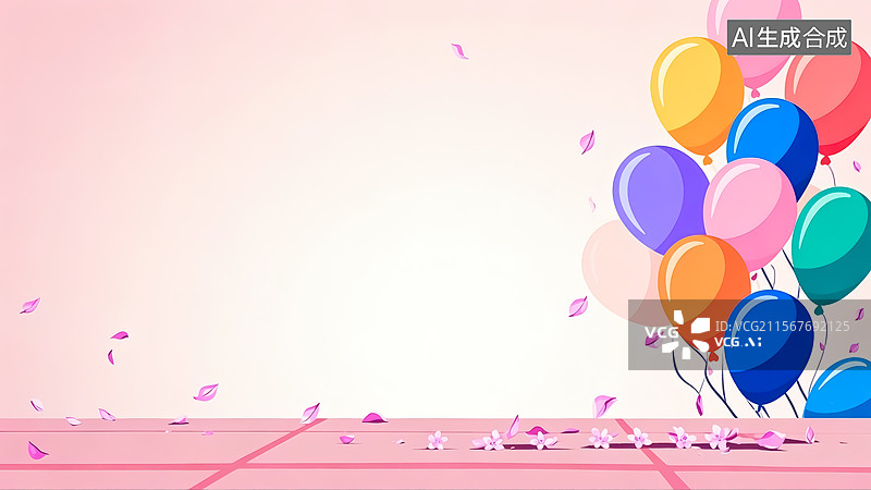 【AI数字艺术】气球节日插画图片素材