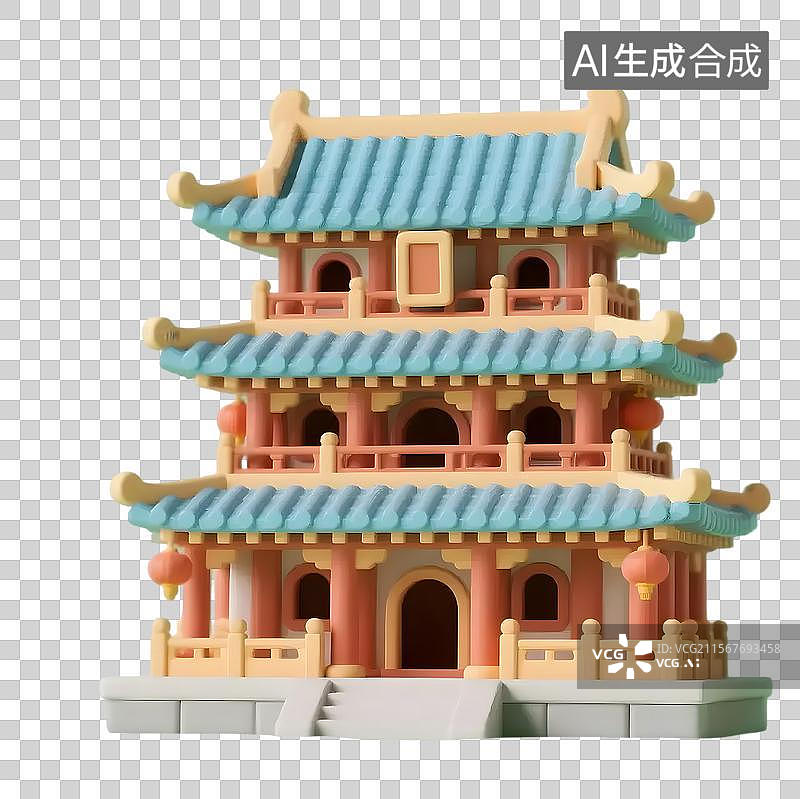 【AI数字艺术】古韵雅致的楼阁图片素材