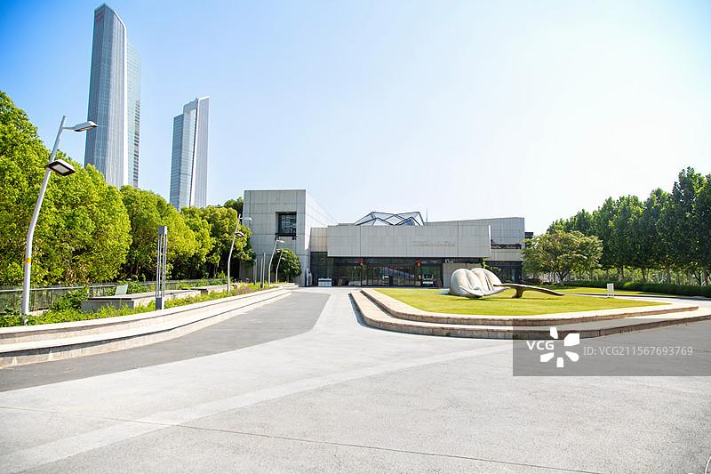 城市建筑（南京眼旅游区南京滨江规划建设展示中心、青奥双子塔）图片素材