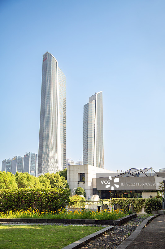 城市建筑（南京眼旅游区南京滨江规划建设展示中心、青奥双子塔）图片素材
