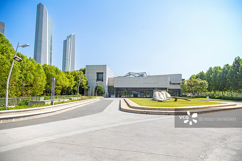 城市建筑（南京眼旅游区南京滨江规划建设展示中心、青奥双子塔）图片素材
