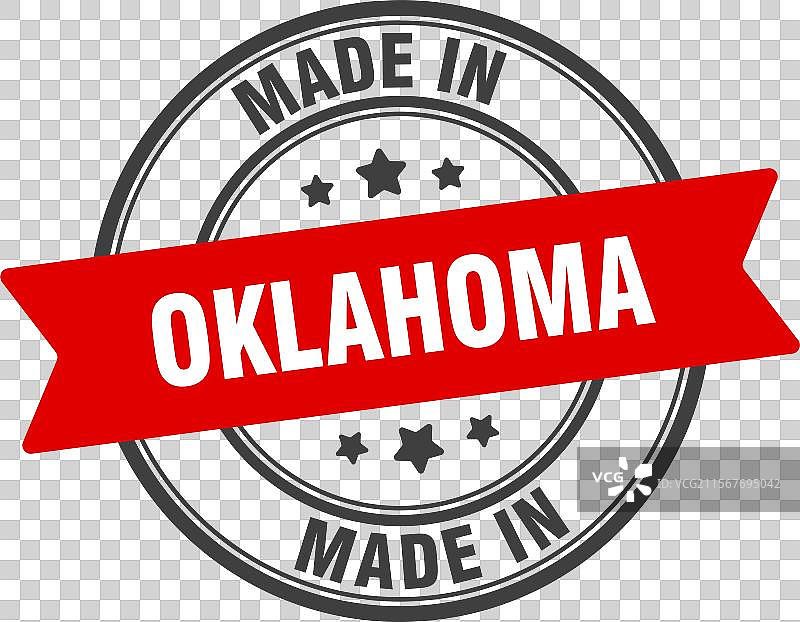 俄克拉荷马州制造的圆形标志 俄克拉荷马州制造的印章图片素材