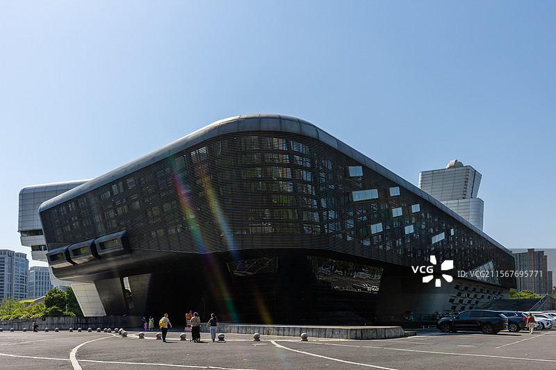 常德市白马湖文化公园环境与建筑风光图片素材