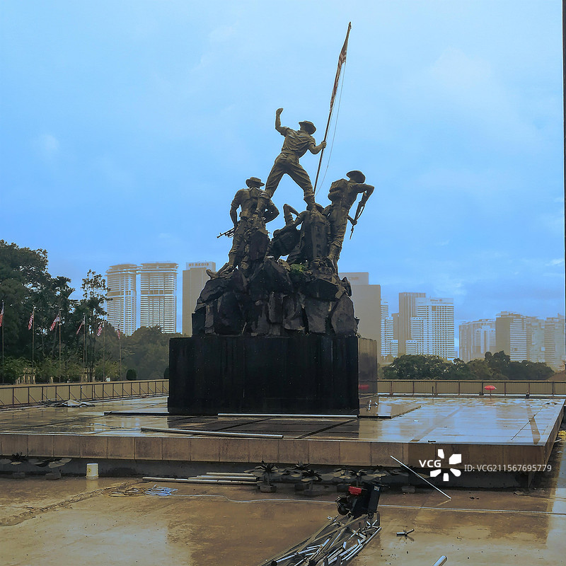 正在修缮的马来西亚国家英雄纪念碑图片素材