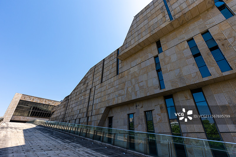 常德白马湖公园中的常德市规划展示馆与常德市文化馆外部组图图片素材