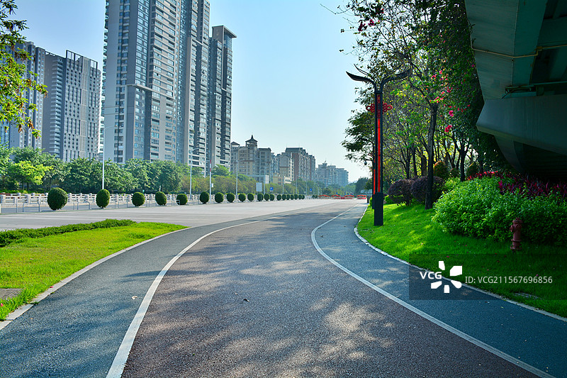 佛山文华公园外广场及文华公路适合汽车广告图片素材