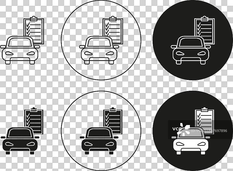汽车诊断扁平线图标集图片素材