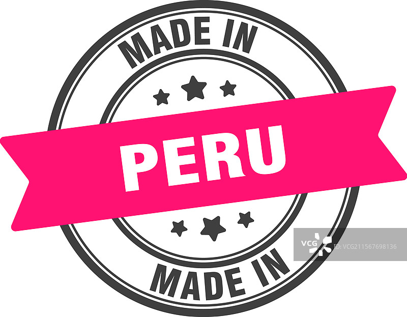 秘鲁制造圆形标志 秘鲁制造印章图片素材