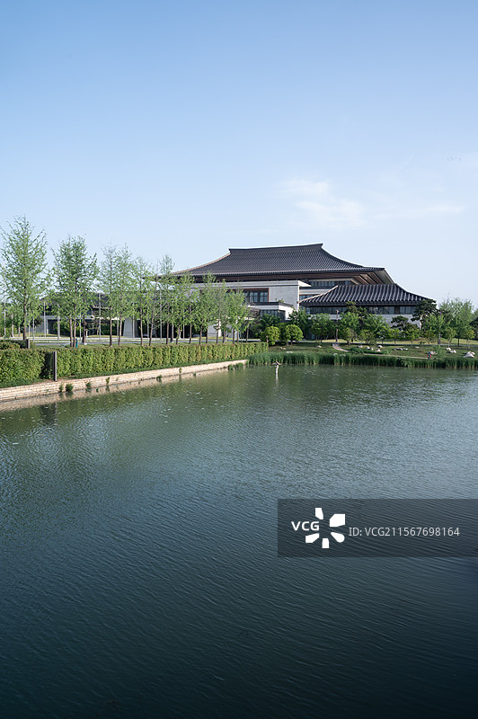 西安浐灞世博园国际会议中心生态风光图片素材