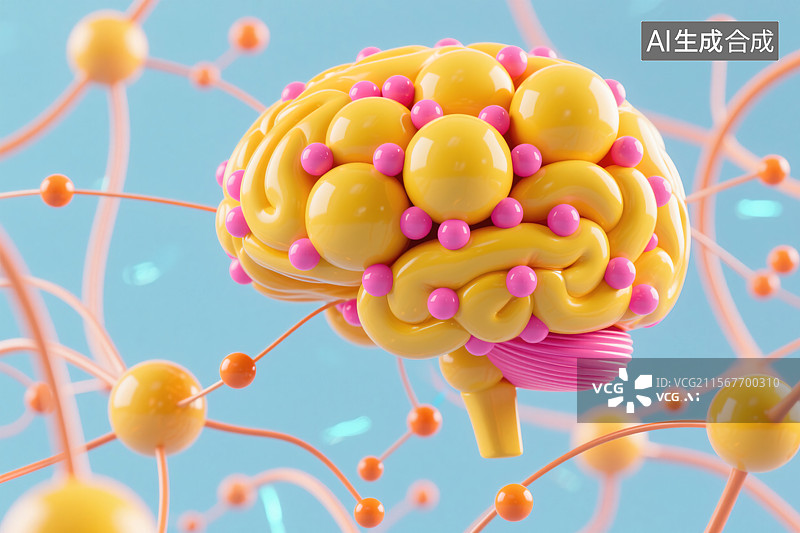 【AI数字艺术】大脑神经元连接的艺术图片素材
