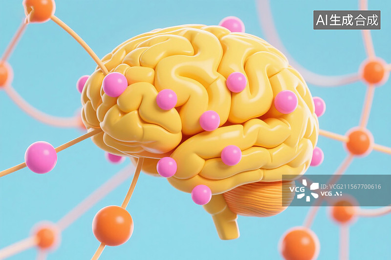 【AI数字艺术】大脑神经元连接的艺术图片素材