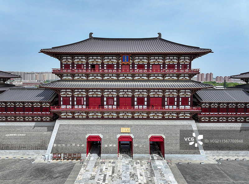 河南省洛阳市隋唐洛阳城国家遗址公园应天门明堂天堂航拍图片素材
