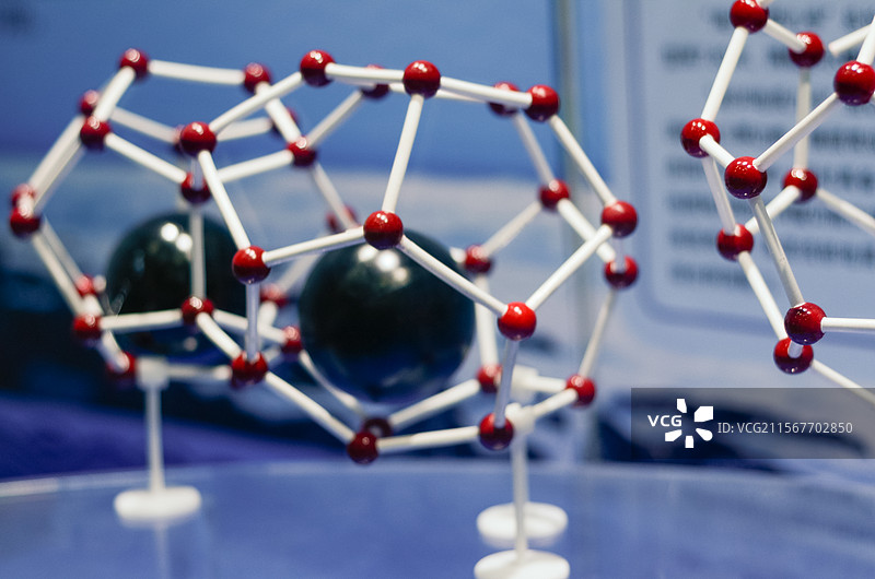 化学分子结构模型特写图片素材