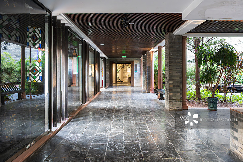 现代建筑走廊图片素材