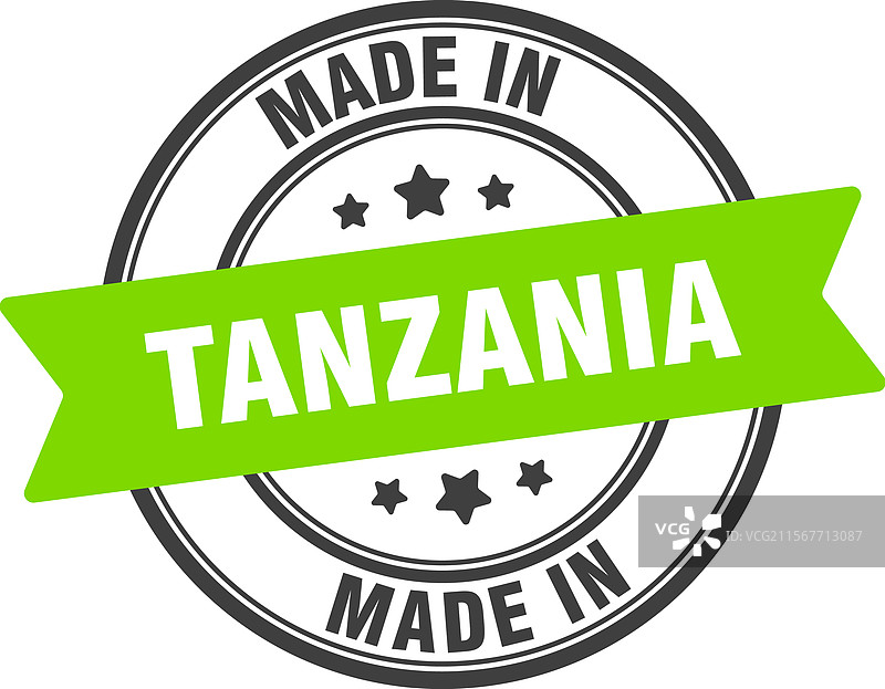 坦桑尼亚制造圆形标志 坦桑尼亚制造印章图片素材