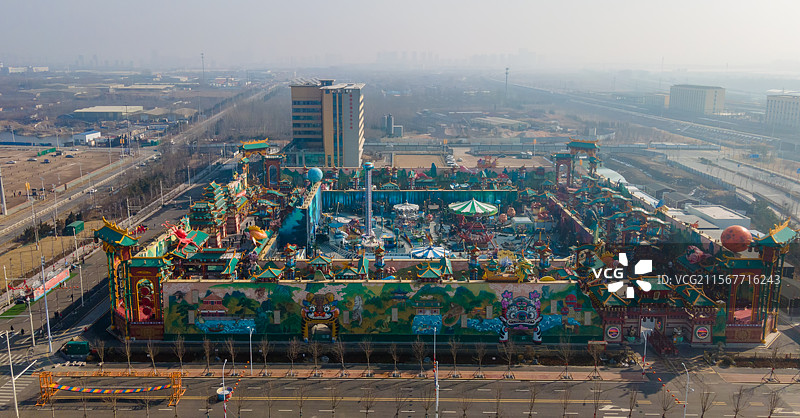 航拍青岛红岛明月山海间图片素材