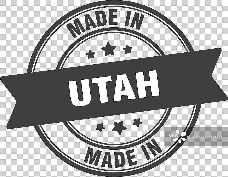 犹他州制造的圆形标志 犹他州制造的印章图片素材